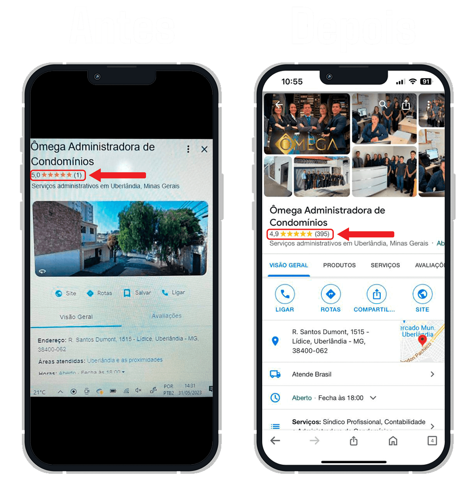 Foto Ficha Google da Ômega Administradora